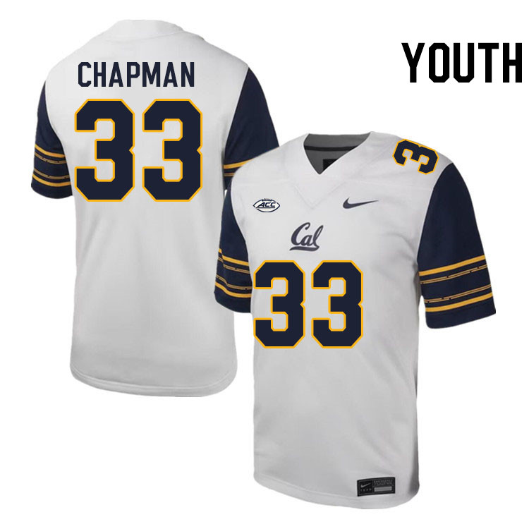 Youth #33 Dean-Taylor Chapman California Golden Bears ACC Conference College Football Jerseys Stitch